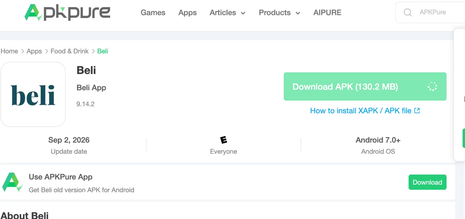 The Beli Android APK on APKPure